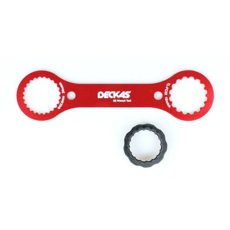 DECKAS Multifunctional BB Wrench Tool DW-018 249*64*3mm Red DUB/TL-FC32 Adaptor Of TL-FC25/TL-FC24 BB Bottom Bracket Repair Tool