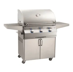 Fire Magic Aurora A660s 30-Inch Natural Gas Freestanding Grill w/ Flush Mounted Single Side Burner and Analog Thermometer - A660S-7EAN-62