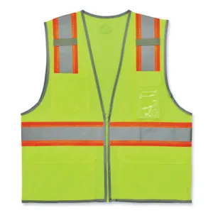 Glowear 8246z-s Single Size Class 2 Two-tone Mesh Vest, Polyester, Large, Lime