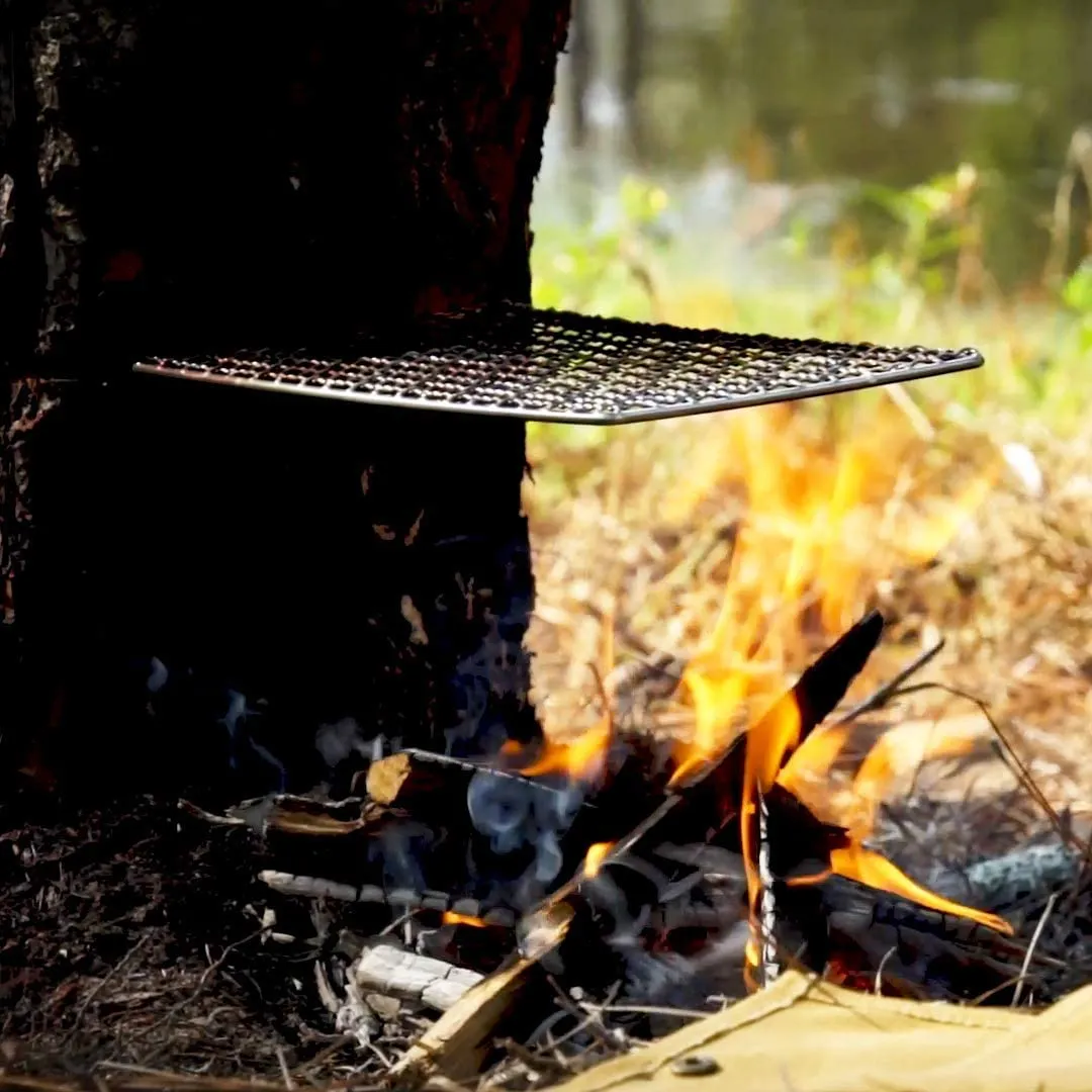 HellFire Bushcraft Stainless Steel Grill Set