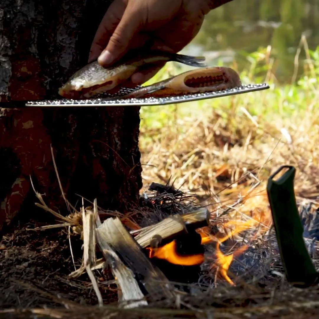 HellFire Bushcraft Stainless Steel Grill Set