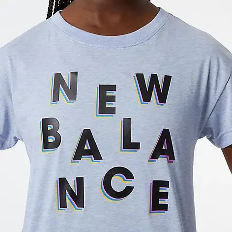 New Balance Women's Relentless Novelty Crew SS - Vibrant Violet Heather