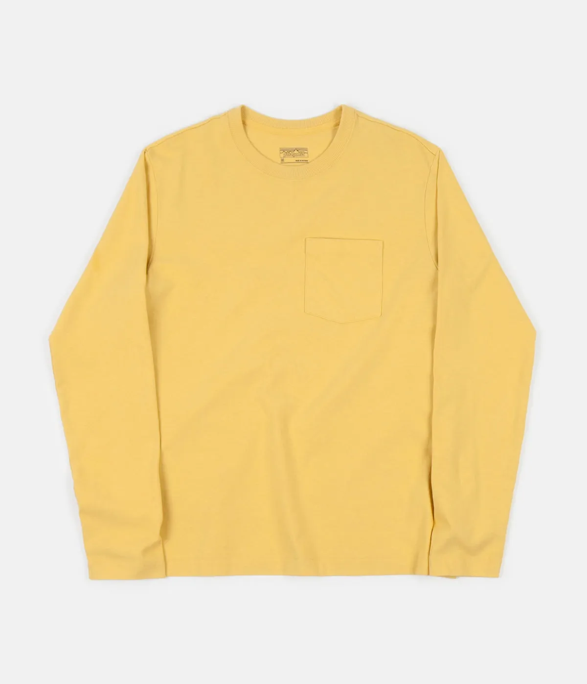 Patagonia Organic Cotton Midweight Long Sleeve Pocket T-Shirt - Surfboard Yellow