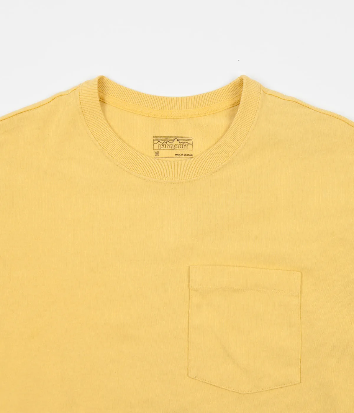Patagonia Organic Cotton Midweight Long Sleeve Pocket T-Shirt - Surfboard Yellow