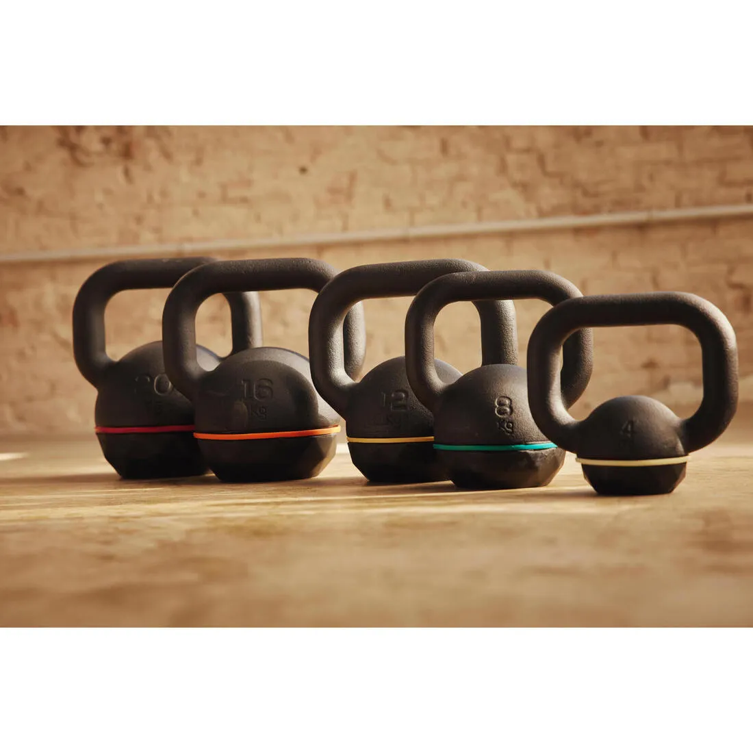 Pesa de hierro fundido con base de goma de 12 kg Kettlebell