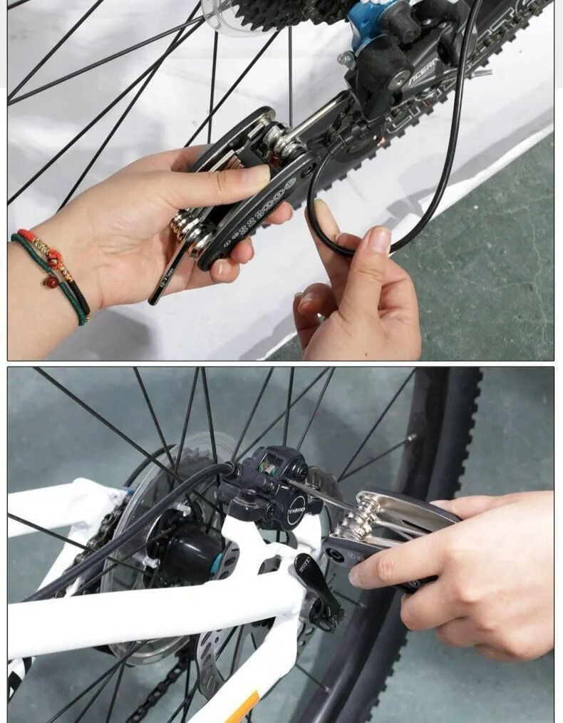 Portable Bike Cycling Repair Tool Set Kits 16 In 1 Multi-function Steel