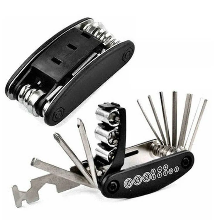 Portable Bike Cycling Repair Tool Set Kits 16 In 1 Multi-function Steel
