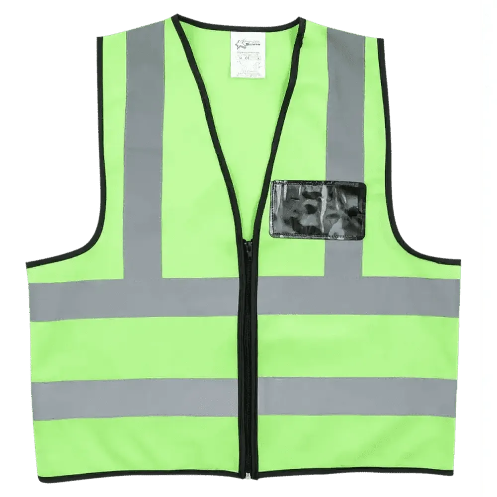 Reflective econo waistcoat vests   zip   I.D pouch