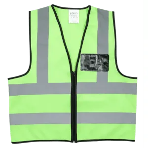 Reflective econo waistcoat vests   zip   I.D pouch