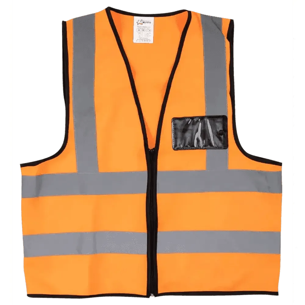 Reflective econo waistcoat vests   zip   I.D pouch