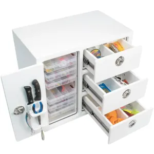 RIO MARINE CUSTOMS FREE STANDING 3 DRAWER 6 PLANO TRAY TACKLE UNIT
