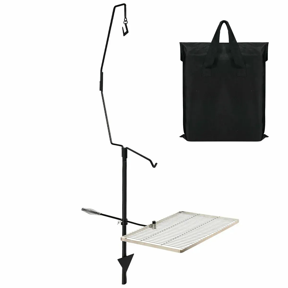 Swivel Campfire Grill Grate with Lamp Holder