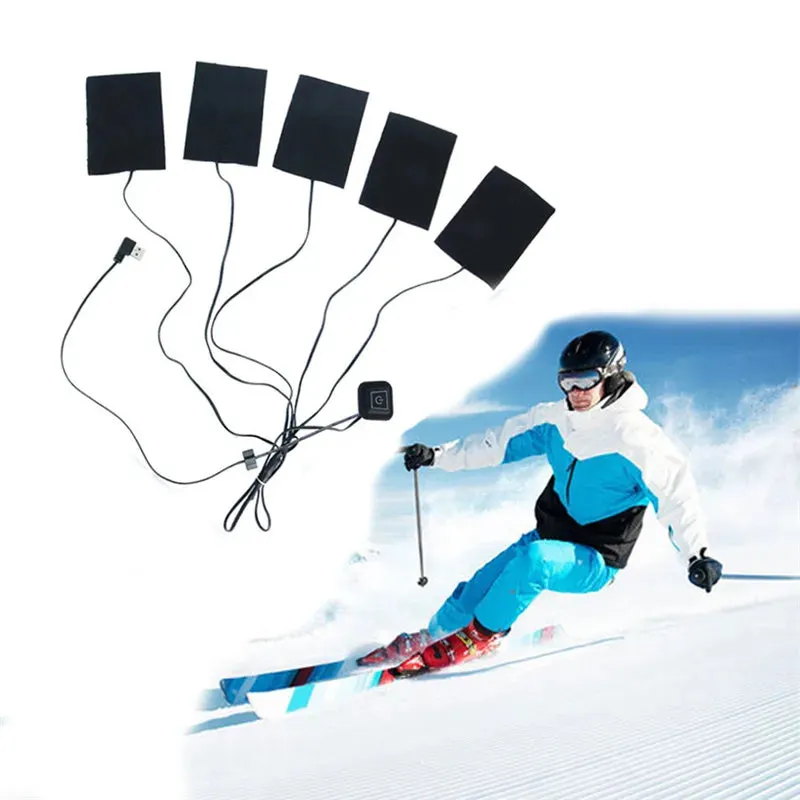 USB Charging Heated Pad for Jackets & Vests - Winter Warming Ski Clothing Mat