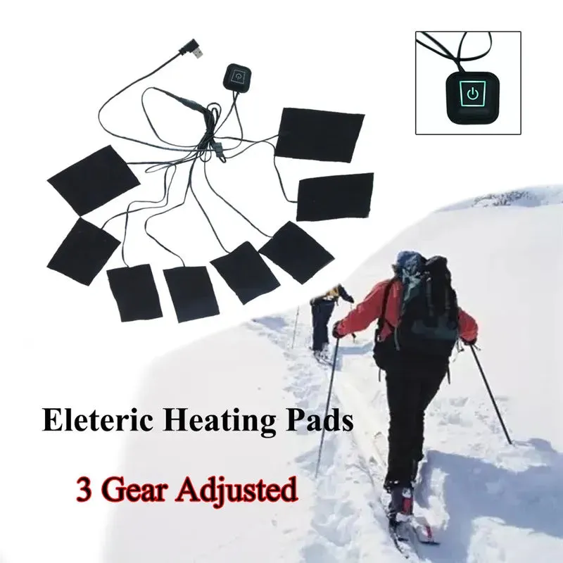 USB Charging Heated Pad for Jackets & Vests - Winter Warming Ski Clothing Mat